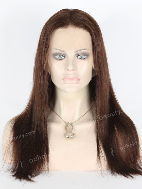 In Stock Indian Remy Hair 16" Straight 2a# Color Lace Front Wig MLF-01003